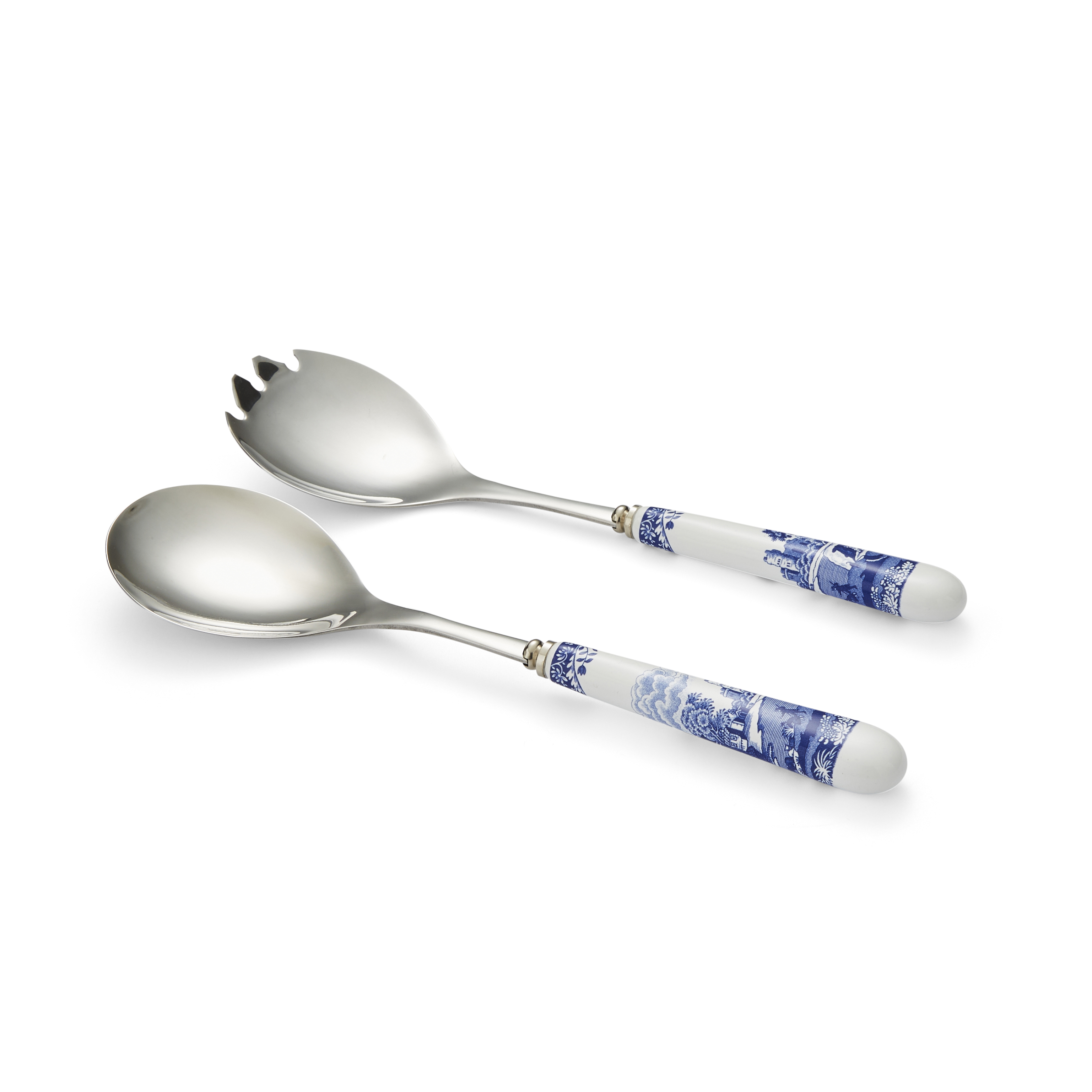 Blue Italian Pair of Salad Servers image number null